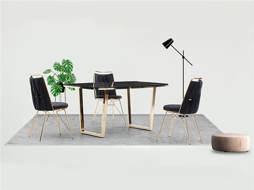 Alyans Golden Siyah Mutfak Yemek Takımı