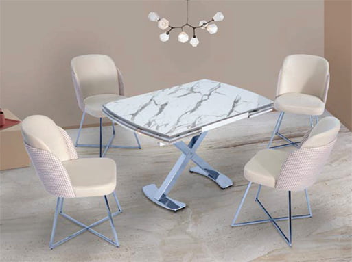 Beril Gold Krem Masa Sandalye