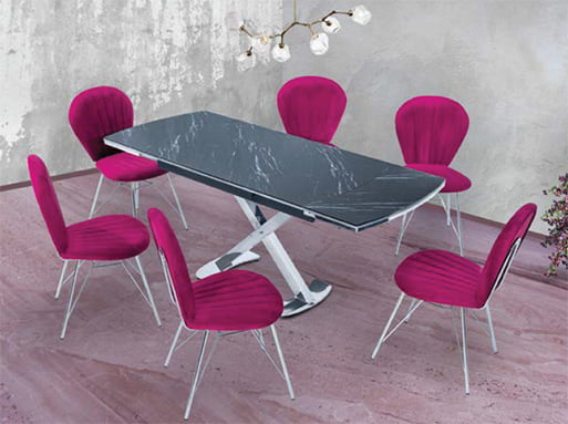 Beril Gold Pembe Masa Sandalye