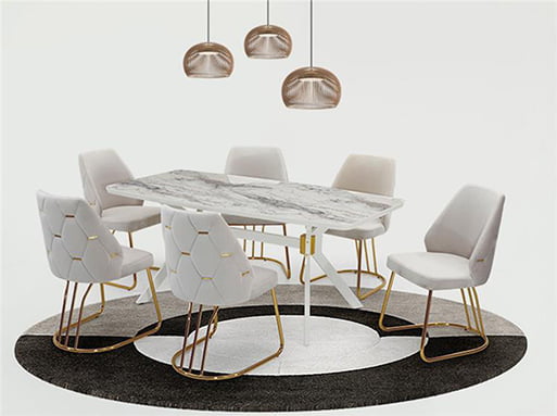 Carmen Beyaz Yemek Masa Takımı