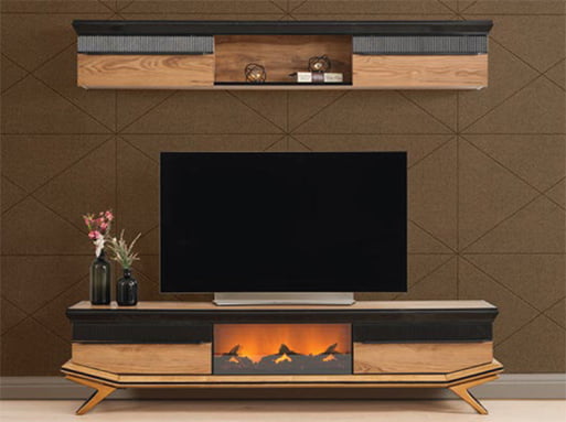 Lodos Şömineli TV Konsolu