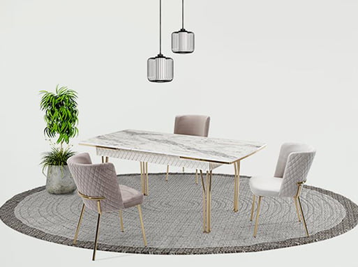 Loft Beyaz Yemek Masa Takımı