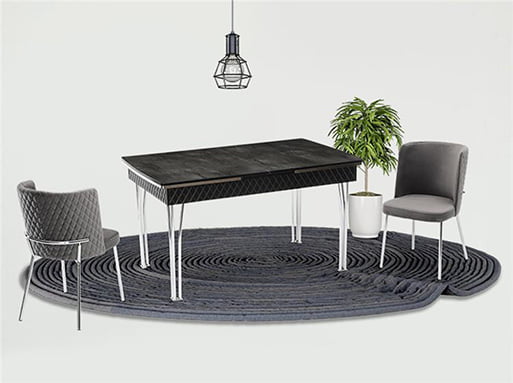 Loft Platinum Gri Mutfak Masa Takımı
