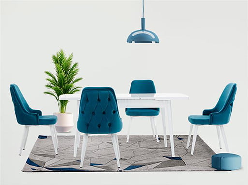 Luna Color Beyaz Muftak Masa Takımı